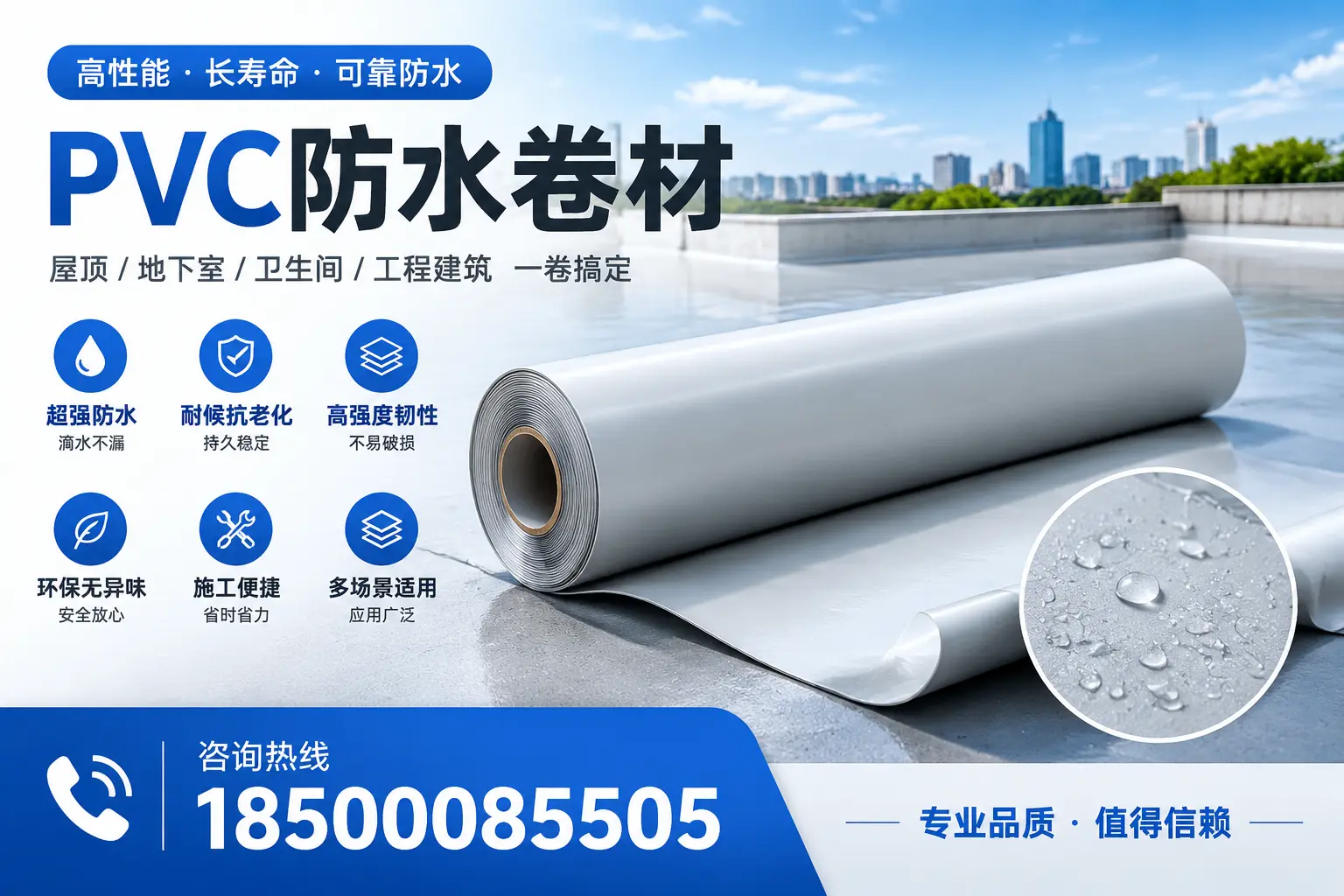 PVC防水卷材的防水效果评测，适合长治的科学依据